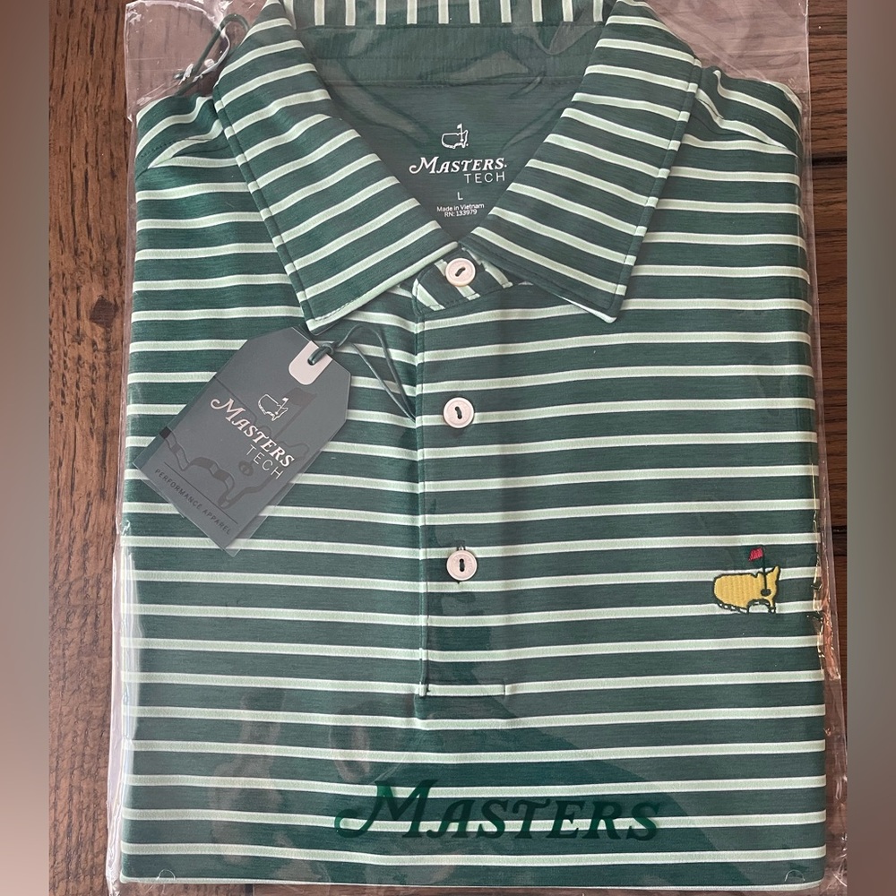 Masters Green Striped Men's Polo Shirt